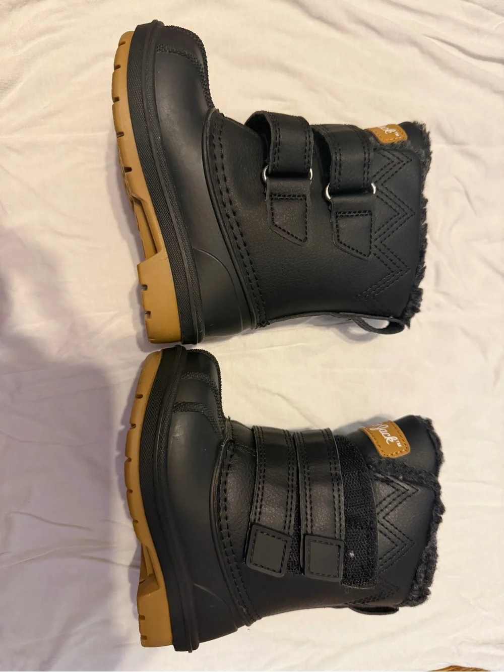 Cat & Jack Black Kids Winter Boots with Faux-Fur Lining